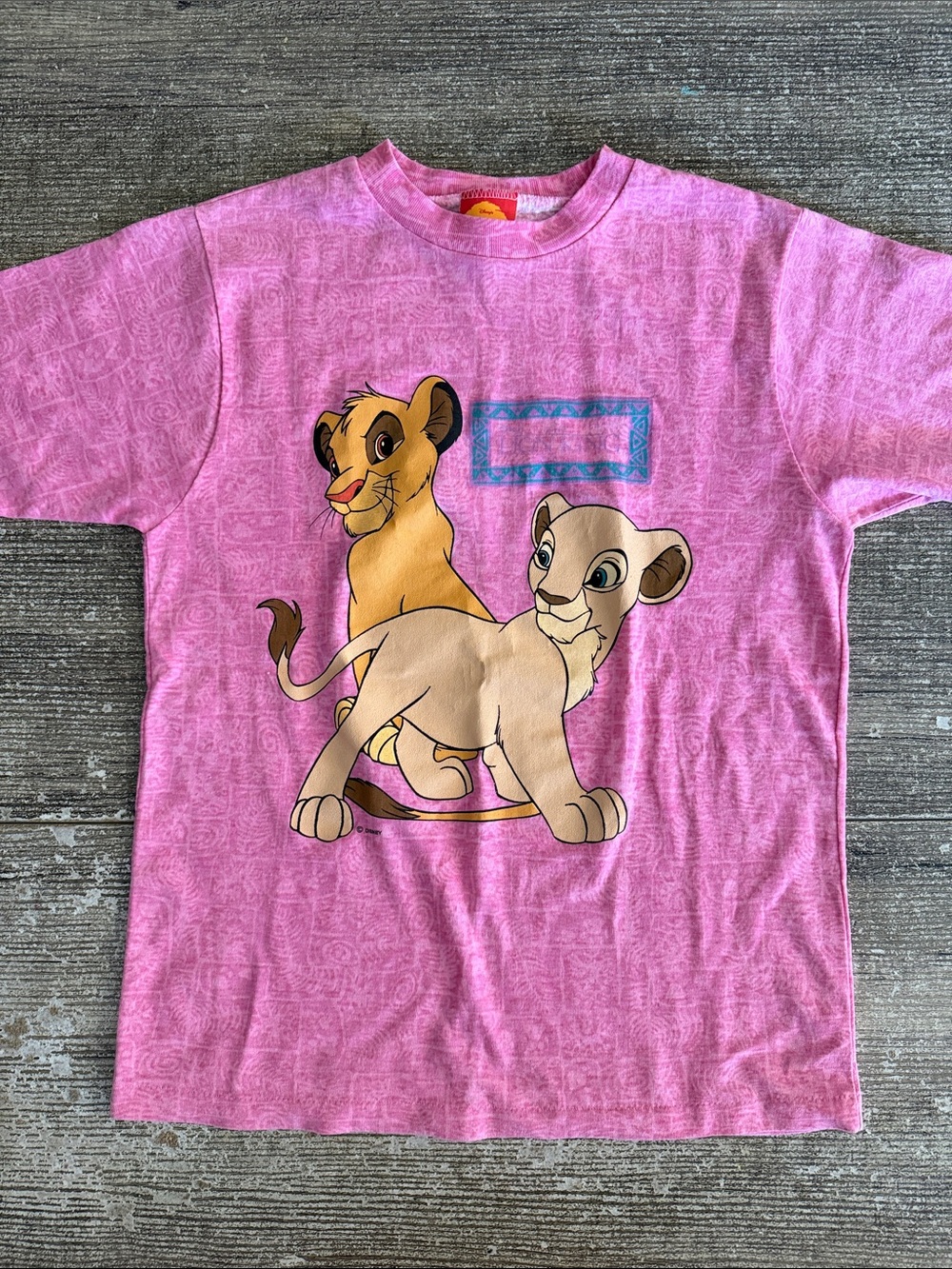 Vintage Disney Lion King Simba and Nala pink graphic t shirt